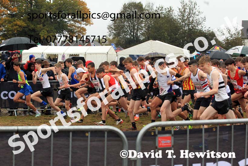 Mens Under-17s 2023 National Cross Country Relays, Berry Hill Park, Mansfield.  Photo: David T. Hewitson/Sports for All Pics
